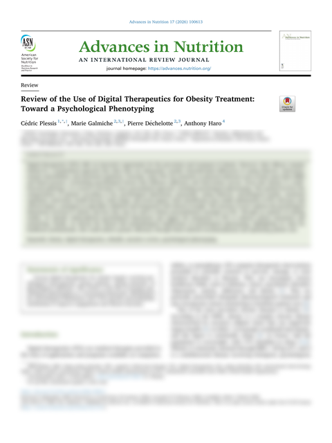 First page of the article published in Advances in Nutrition